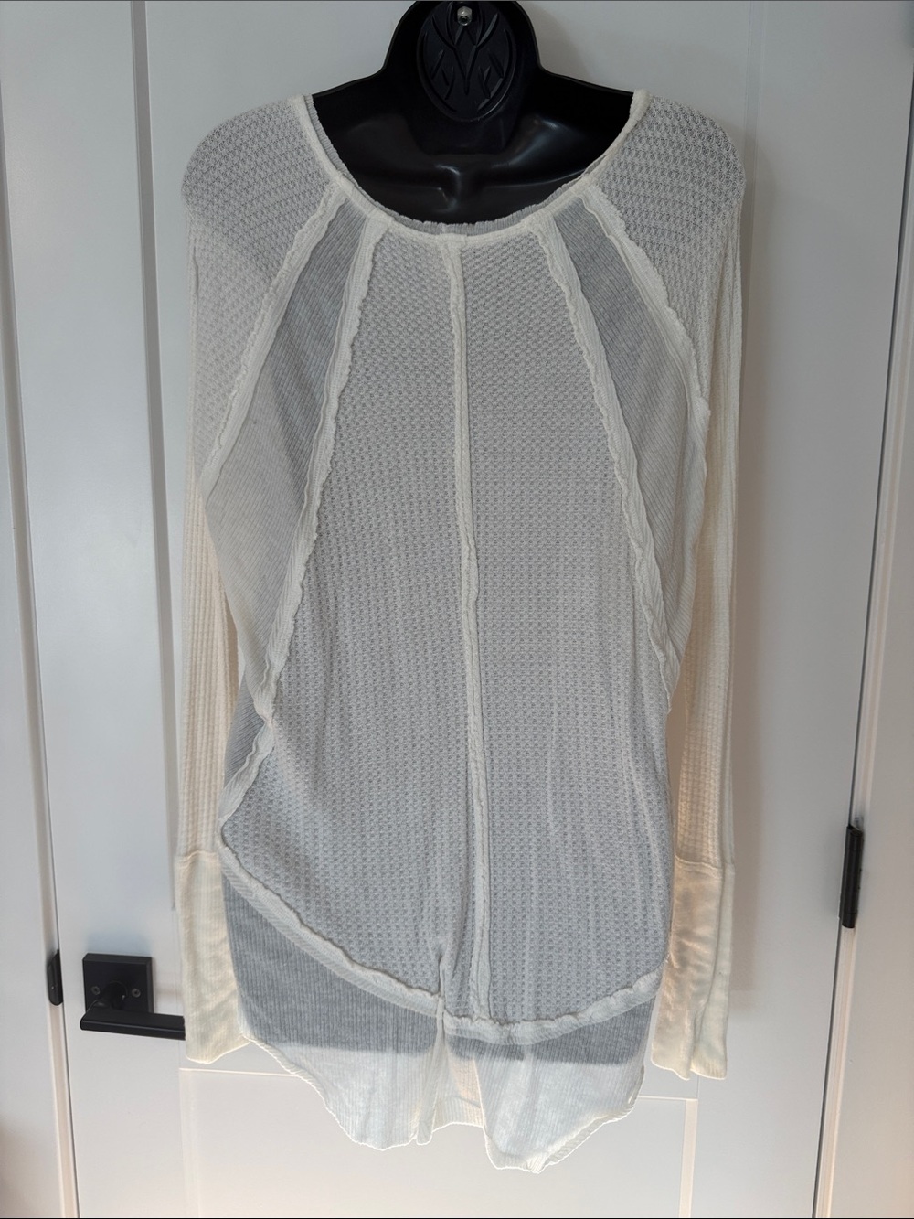 We the Free Women’s White Waffle-Knit Long Sleeve Top - Picture 2 of 4